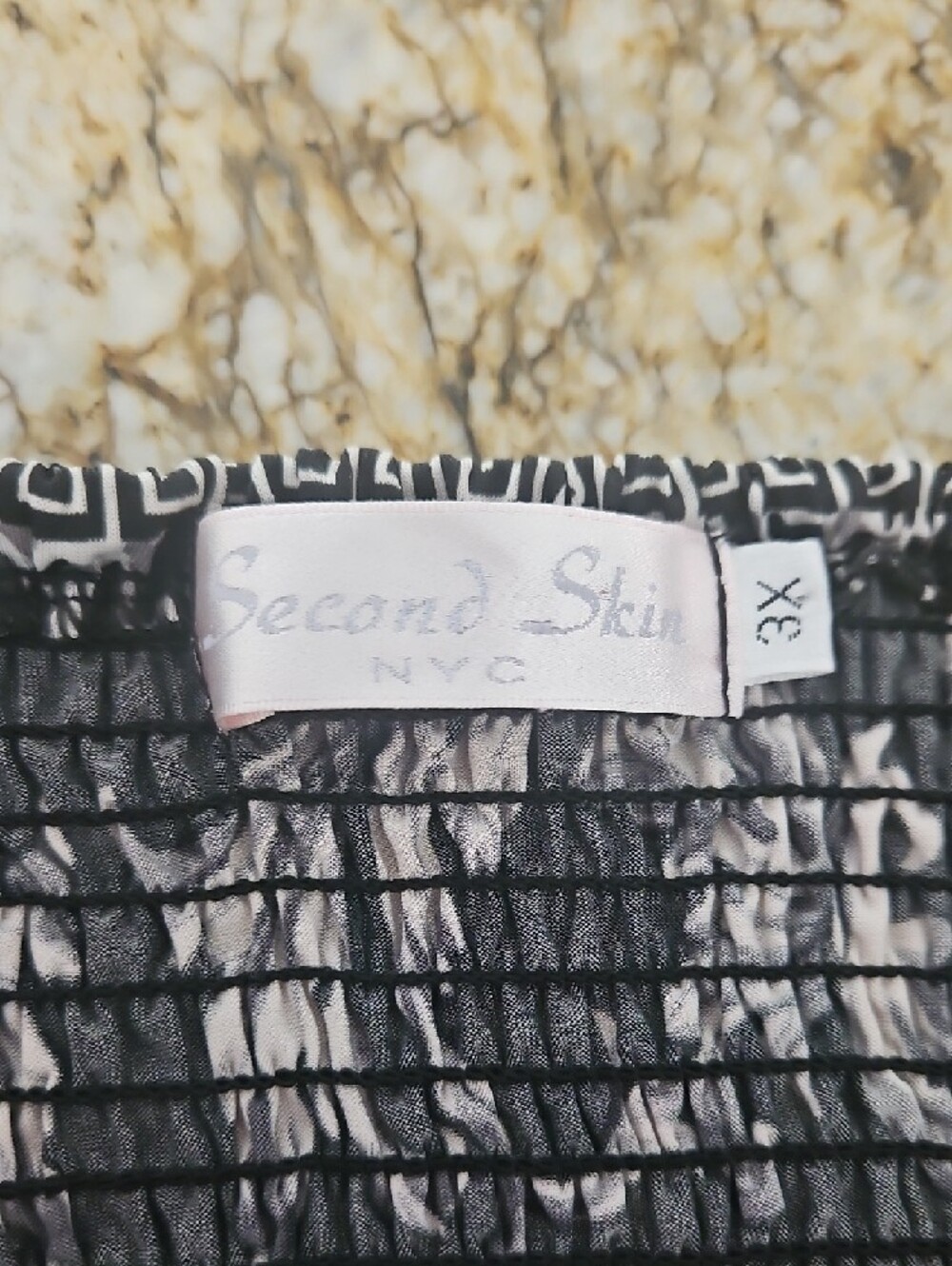 Second Skin Strapless Purple Patterned Sundress. Size 3X - Picture 3 of 3